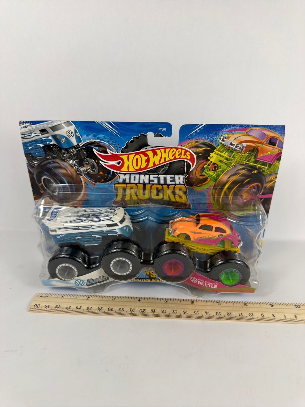 Hot Wheels Demolition Doubles Monster Trucks Drag Bus & Volkswagen Beetle